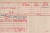 KETTLE, Hubert V: World War 1 Medal Index Card