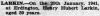 LARKIN, Henry Hubert: Death notice