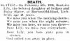 SLATER, Beatrice Lily: Death notice